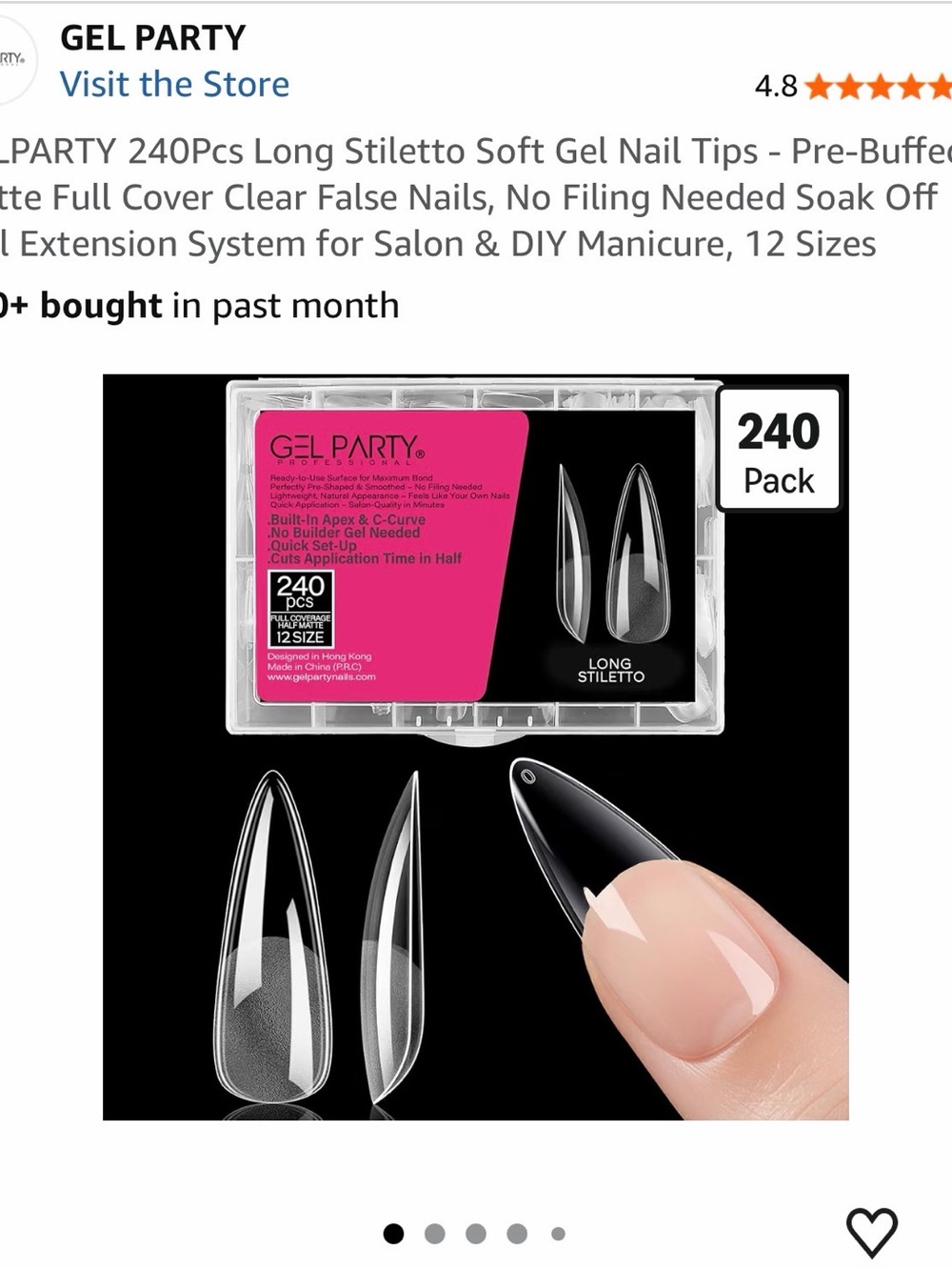 Stiletto gel nail tips -240 Pack (gel x)
BRAND NEWβΌοΈ
Beginner nailtech worthy